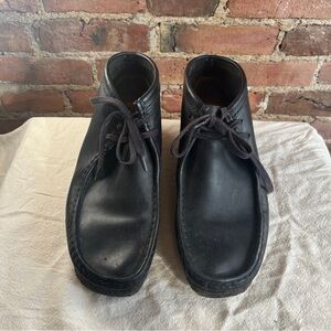 Clark's Originals Black Leather Wallabee Boot